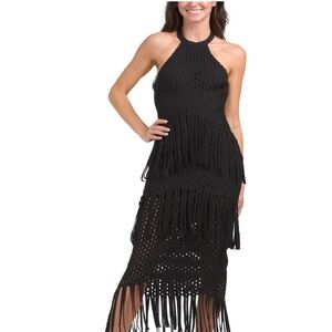 BCBGMAXAZRIA
Halter Neck Crochet Maxi Dress